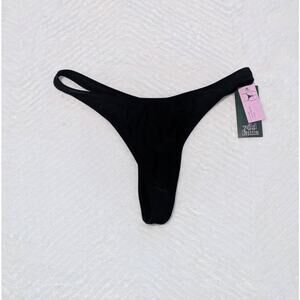 Black Low Rise Extra High Leg Women's Thong Size S